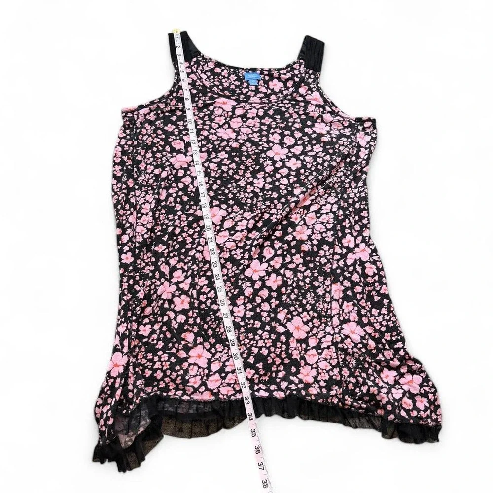 Simply Vera Vera Wang Pink & Black Floral Nightgown, Women's Size XL